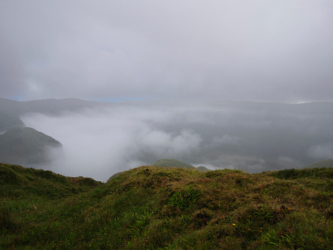 Photo of a landscape in the Faial island in Azores, Portugal.