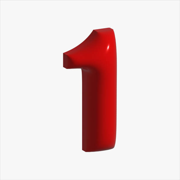 istock Number 1 in the form of a red glossy balloon. 1909675408