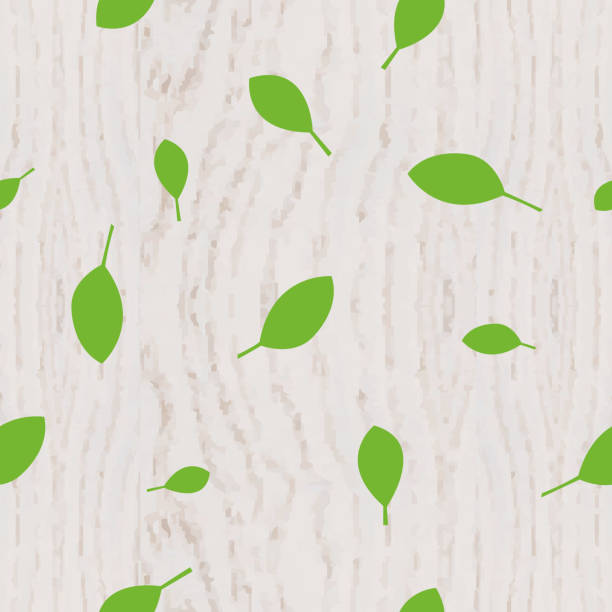 bezszwowy wzór z ziela oregano. drewniane tło. - mint herb vegetable freshness stock illustrations