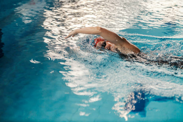 istock A professional swimmer is swimming in crawl technique. 1909720889