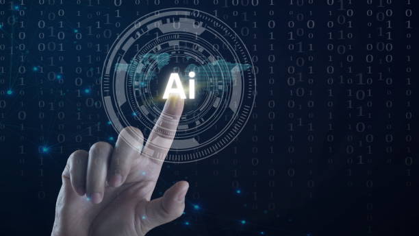 istock Businessman touching to index finger pressing computer key with AI word and symbol, Generative AI 1909739131