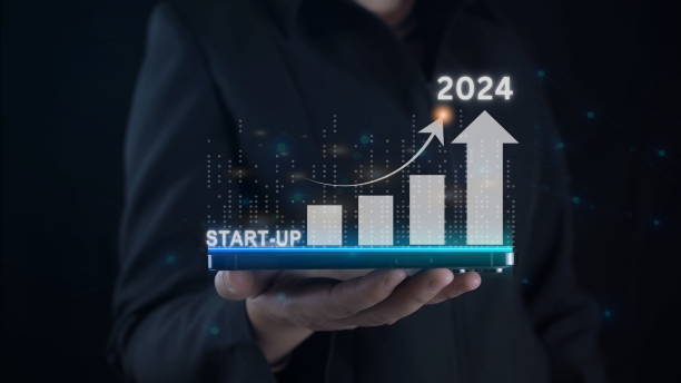 istock Businessman showing business growth and success graph ,concept of progress in development, financial efficiency and investment with business strategy for goals 1909740185