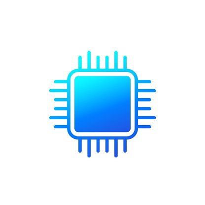 chip or microchip icon on white