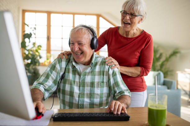 istock Modern senior couple at home 1909855259