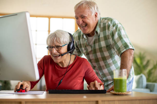 istock Modern senior couple at home 1909855800