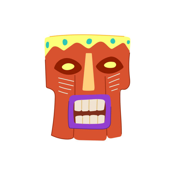 istock hawaiian tribal mask cartoon vector illustration 1909863161