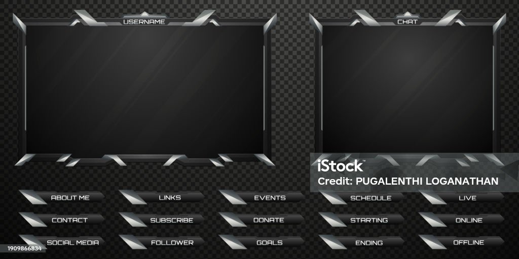 Overlay Gui Futuristic Stream Overlay Black And Silver Border Webcam Frame And ...