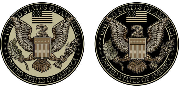 American eagle with USA flags American eagle with USA flags american eagle usa stock illustrations