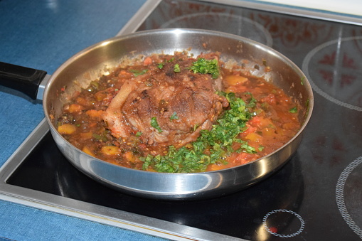 pork roast with green and red paprika sauce
