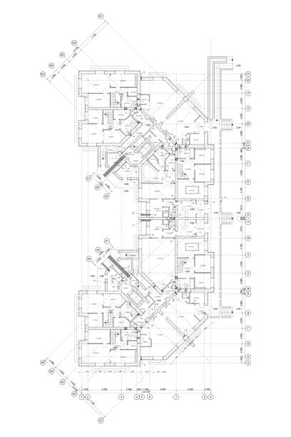다층 건물 지하실의 벡터 건축 프로젝트 - basement blueprint real estate house stock illustrations