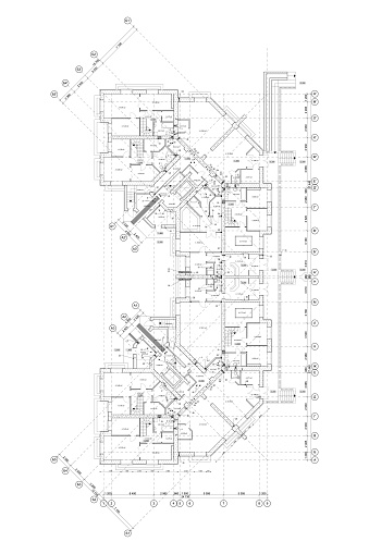 Vector architectural project of a multistory building basement