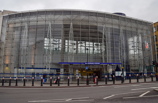 London, UK - January 5 2024. Exterior view of Blackfriars train station.
