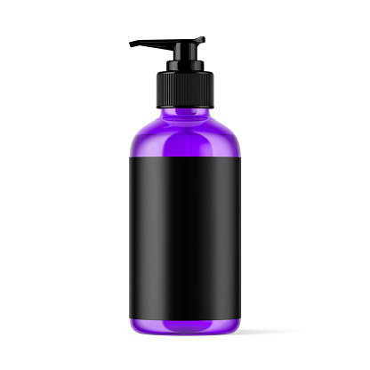Plastic Cosmetic Bottle with Pump Mockup Isolated on Background 3D Rendering