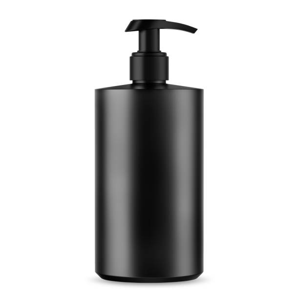 istock Matte Metallic Cosmetic Bottle with Pump Mockup Isolated on Background 3D Rendering 1909927371