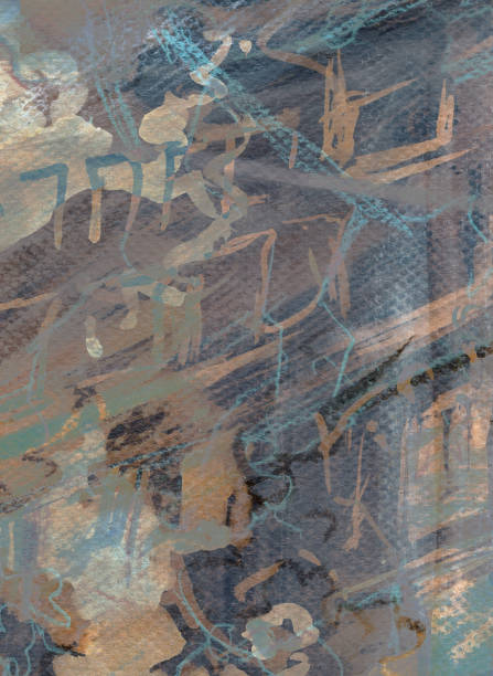 istock Avant-garde Abstract city landscape. Steampunk color expression painting for disturbing background 1910000211