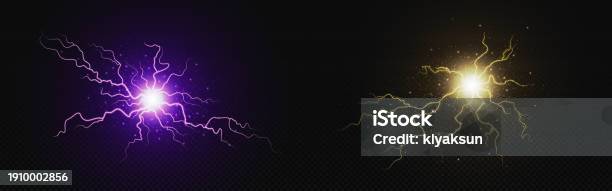 Explosion Ball Vector Electric Lightning Energy Explosion Ball Vector Stock Illustration ...