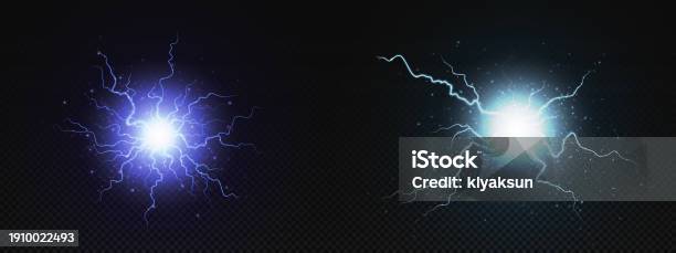 Explosion Ball Vector Electric Lightning Energy Explosion Ball Vector Stock Illustration ...