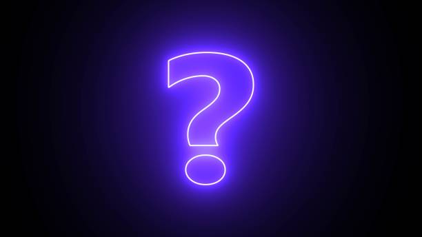 istock Question mark sign, question neon glowing mark icon on black background.  3d rendering - illustration. 1910072528