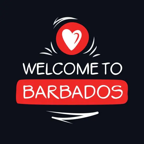 Vector illustration of Welcome to Barbados.