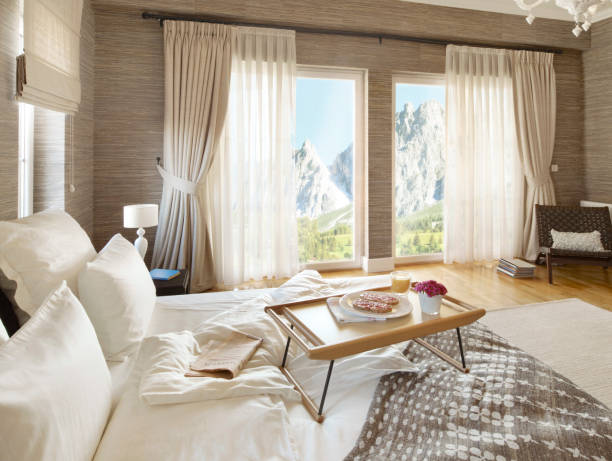 istock Breakfast in bed in the mountains 1910175594