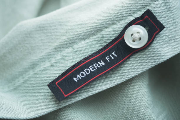 label tag modern fit on a men shirt .