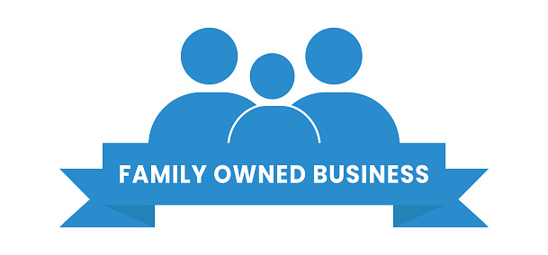 Family Owned Business - Banner, Sign, Label, Symbol. Vector Stock Illustration.
