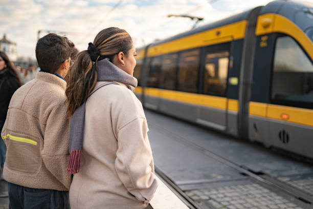 istock Tourists looking at the train 1910185822