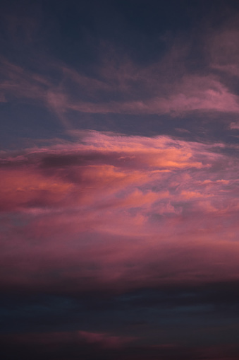Vertical.  Unusual purple clouds. The sky of feelings.