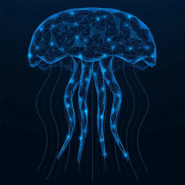 Vector illustration of Sea jellyfish.