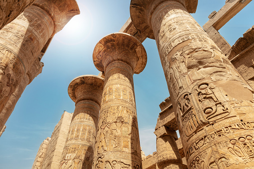 Karnak, Antique Egyptian Temple Complex in Luxor city.  In 1979 it was inscribed on the UNESCO World Heritage List