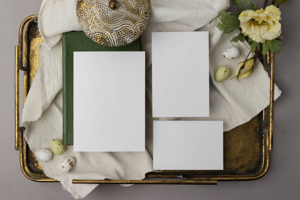 Wedding Invitation Suite Mock up, Easter Vintage Card Mockup, Invitation Mockup, Smart Object, Minimal Styled Stock, RSVP Card Mockup, PSD