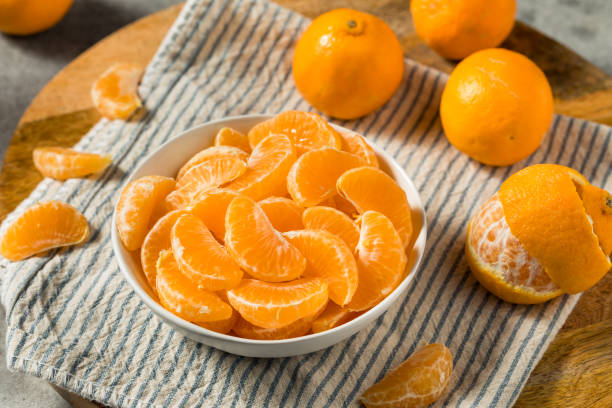 istock Organic Raw Peeled Mandarin Oranges 1910329902