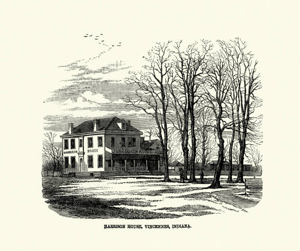 istock History, American architecture, Harrison House, Vincennes, Indiana, Victorian 1850s, 19th Century 1910349412