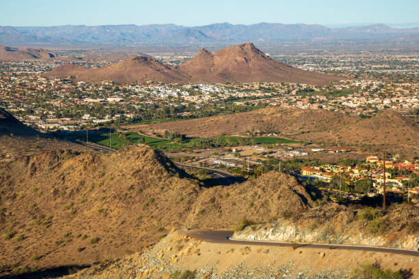 istock Paved Road at North Mountain, Phoenix, AZ 1910393513