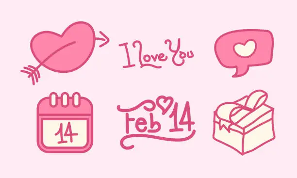 Vector illustration of valentine's day vector set
