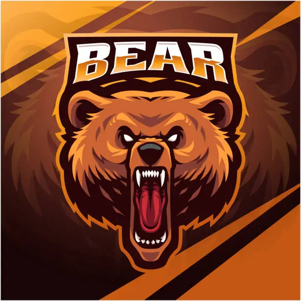 Vector illustration of Bear head mascot