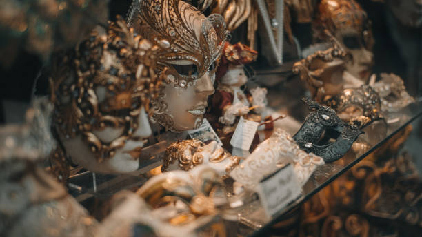 Variety of face masks at store stall