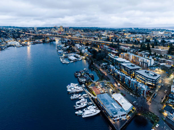 istock Aerial View of Condominiums Along Shore 1910827017