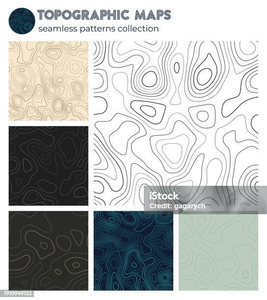 Isoline Pattern Topographic Maps Beautiful Isoline Patterns Seamless Design Artistic ...
