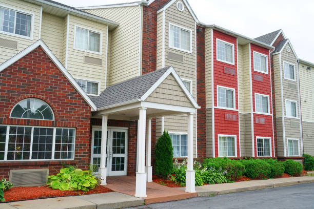 istock Close up on modern apartment building 1910950193