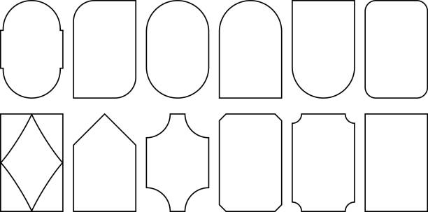geometrická rámová sada - obdélník stock ilustrace