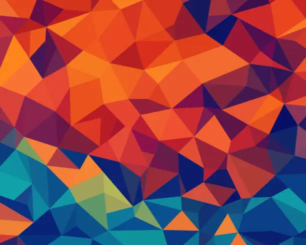 Vector illustration of Abstract Orange Low Poly Background 2