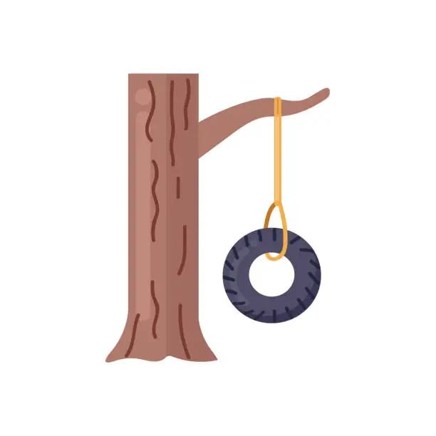 Vector illustration of Tire swing icon clipart avatar logotype isolated vector illustration