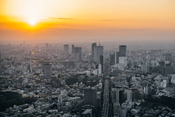 istock Evening view of Tokyo cityscape 1911182347