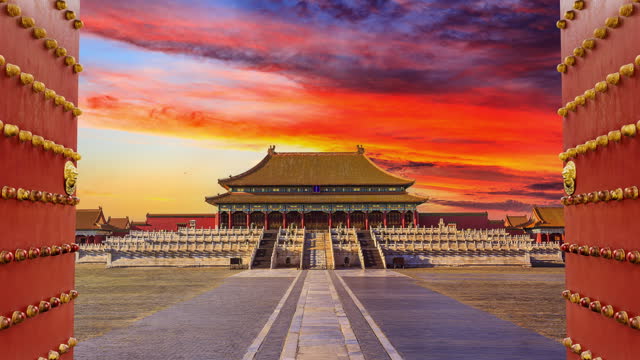 Ancient royal palace of the Forbidden City in Beijing, China.
