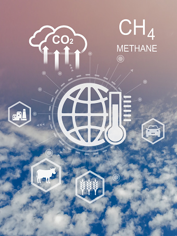 Carbon dioxide and Methane emissions come from human activity such as fossil fuels and agriculture.