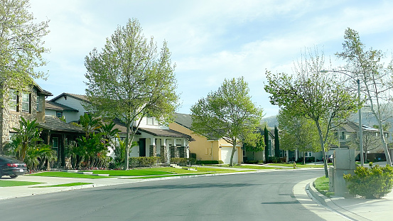 Sunshine and a sense of well being  can occur as one drives around their neighborhood. A pleasant view played out on a daily drive around this Southern California community.