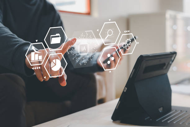 istock Digital transformation technology strategy, IoT, internet of things. transformation of ideas and the adoption of technology in business in the digital age, enhancing global business capabilities. Ai 1911228145