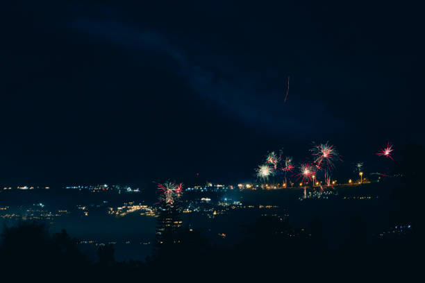 istock New Years Eve fireworks over village 1911266434