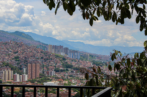 High rises in the Medellín Valley next to Comuna 13, Medellín, Colombia.